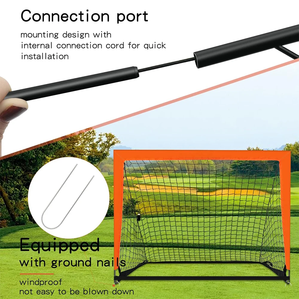Portería de fútbol portátil para patio trasero, red de fútbol de entrenamiento móvil plegable para niños, portería de fútbol para interiores y exteriores, portería de fútbol emergente