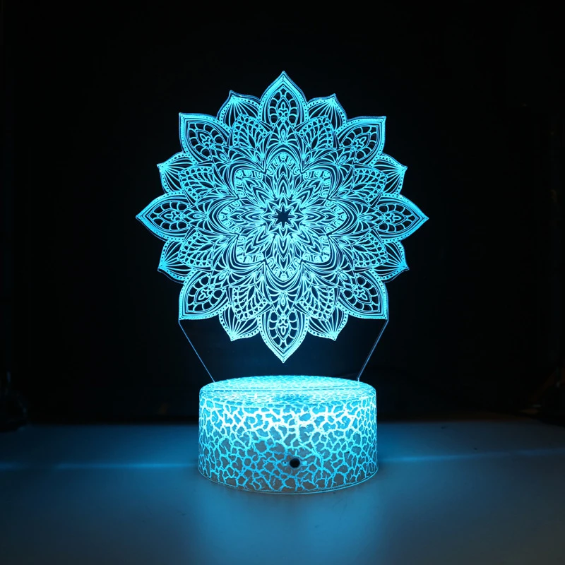 Nighdn Lotus Flowers Kids Night Light Led 3D Lamp Bedside Table Room Home Decor Touch USB Child Nightlight Gift for Boys Girls