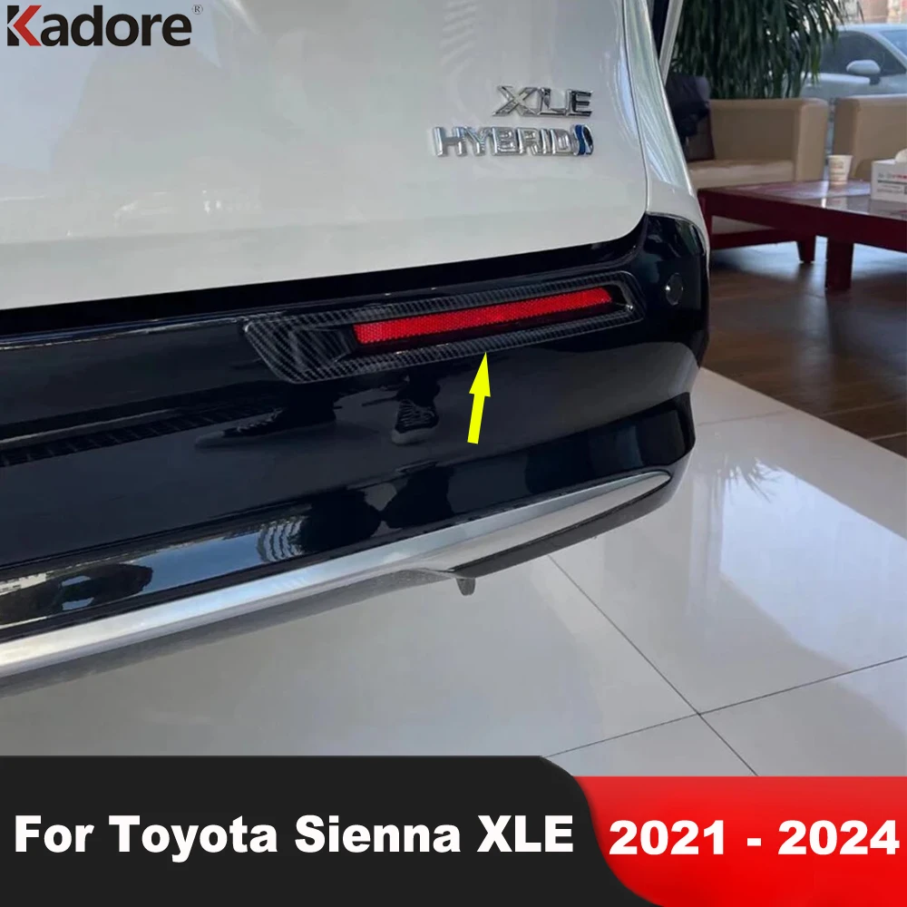

For Toyota Sienna 2021 2022 2023 2024 Carbon Fiber Car Rear Fog Light Lamp Cover Trims Tail Foglight Bezel Trims Accessories