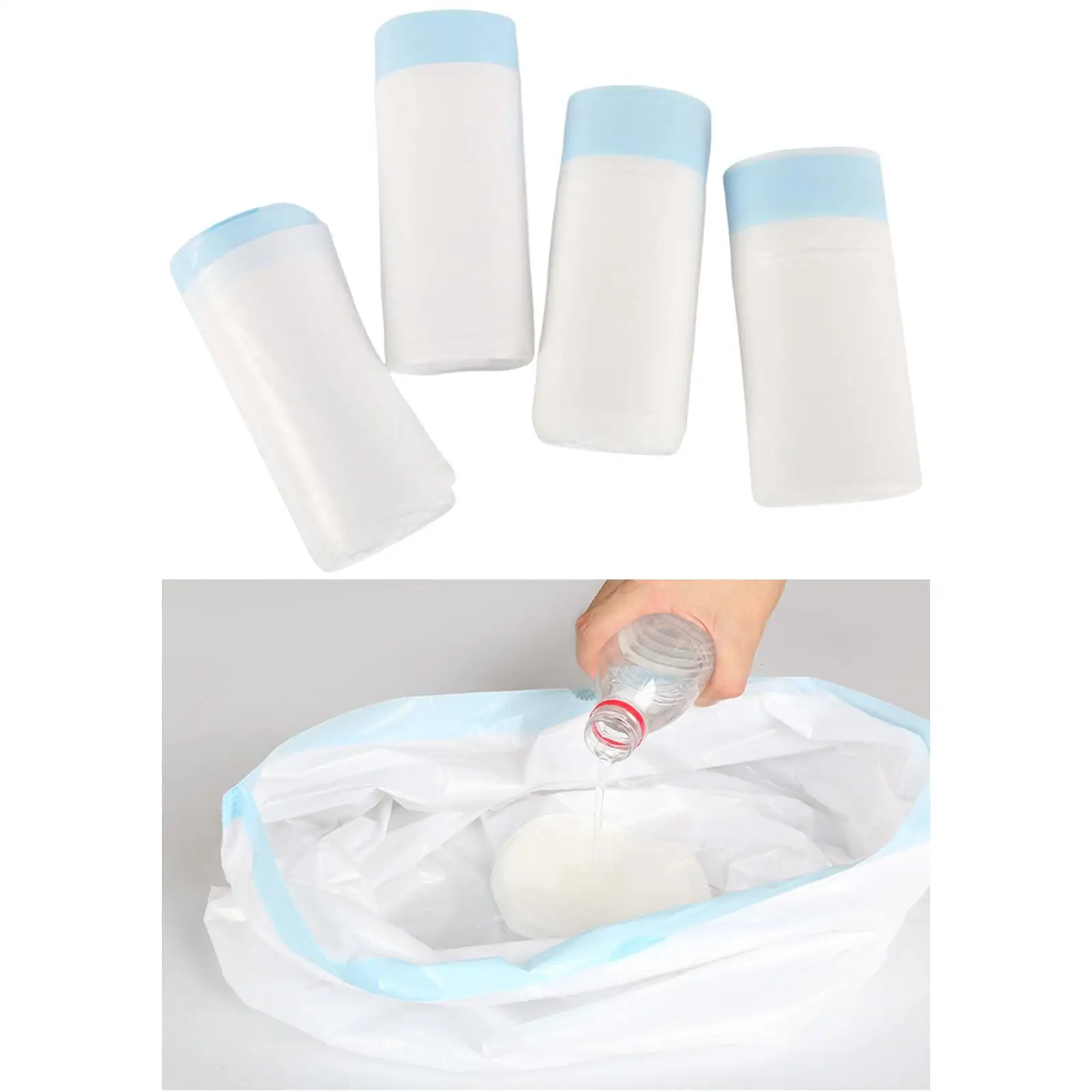 Bedside Commode Liners, with Absorbent Pad, Toilet Bags Commode Chair for Adult Travel