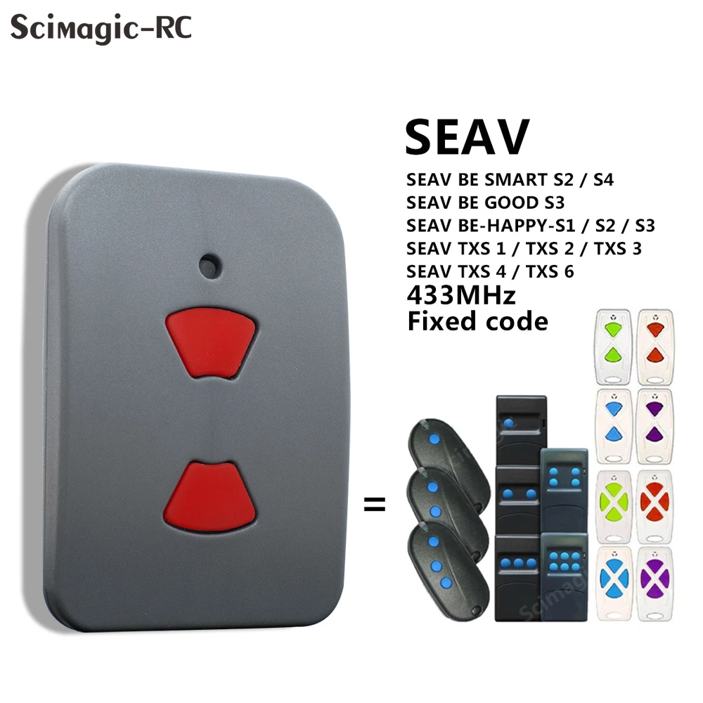 

Clone SEAV TXS1 TXS2 TXS3 TXS4 TXS5 TXS6 BE SMART S2 S4 BE-HAPPY-S2 Garage Door Remote Control 433.92mhz Fixed Code