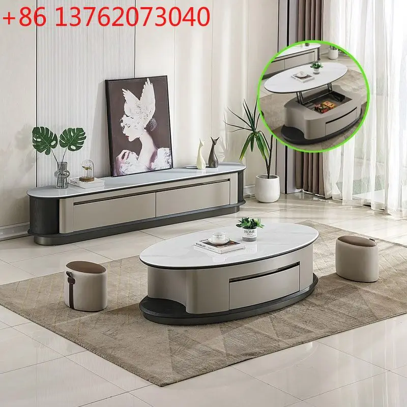 

Журнальный столик из шифера для домашнего хранения в гостиной с подъемником и табуретом, модная маленькая квартира