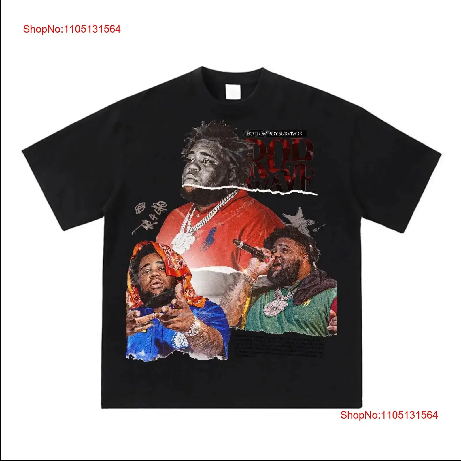 تي شيرت Rod Wave للحفلات الموسيقية بتصميم عتيق مغسول من أوم جرافيك ممتد للارتداء اليومي ملابس خروج أنيقة قليلاً ومتعددة الاستخدامات #1