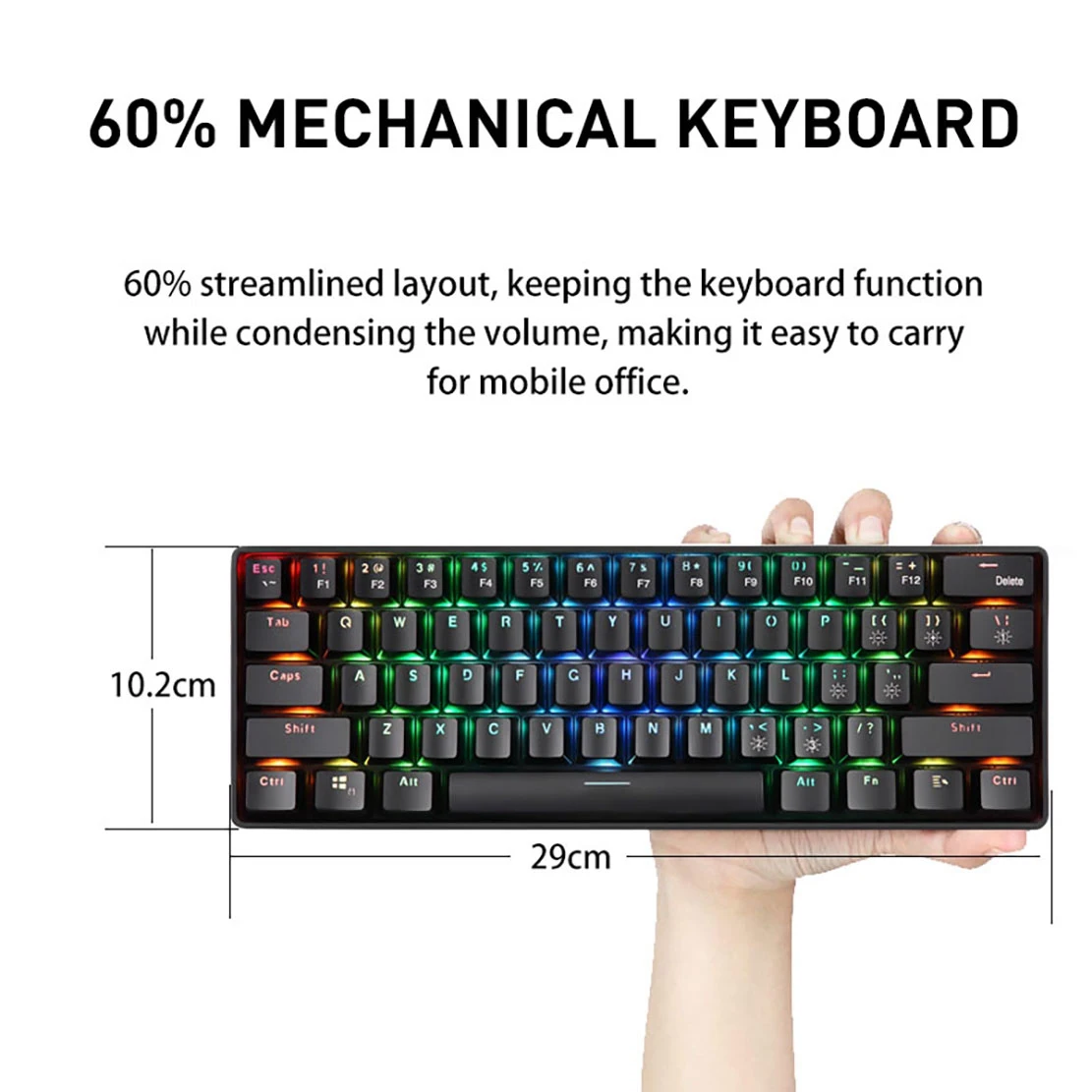 Yk600 mechanische tastatur 61 tasten rgb hintergrund beleuchtung 2,4g verdrahtet dual mode kompakte mechanische tastatur (russisch