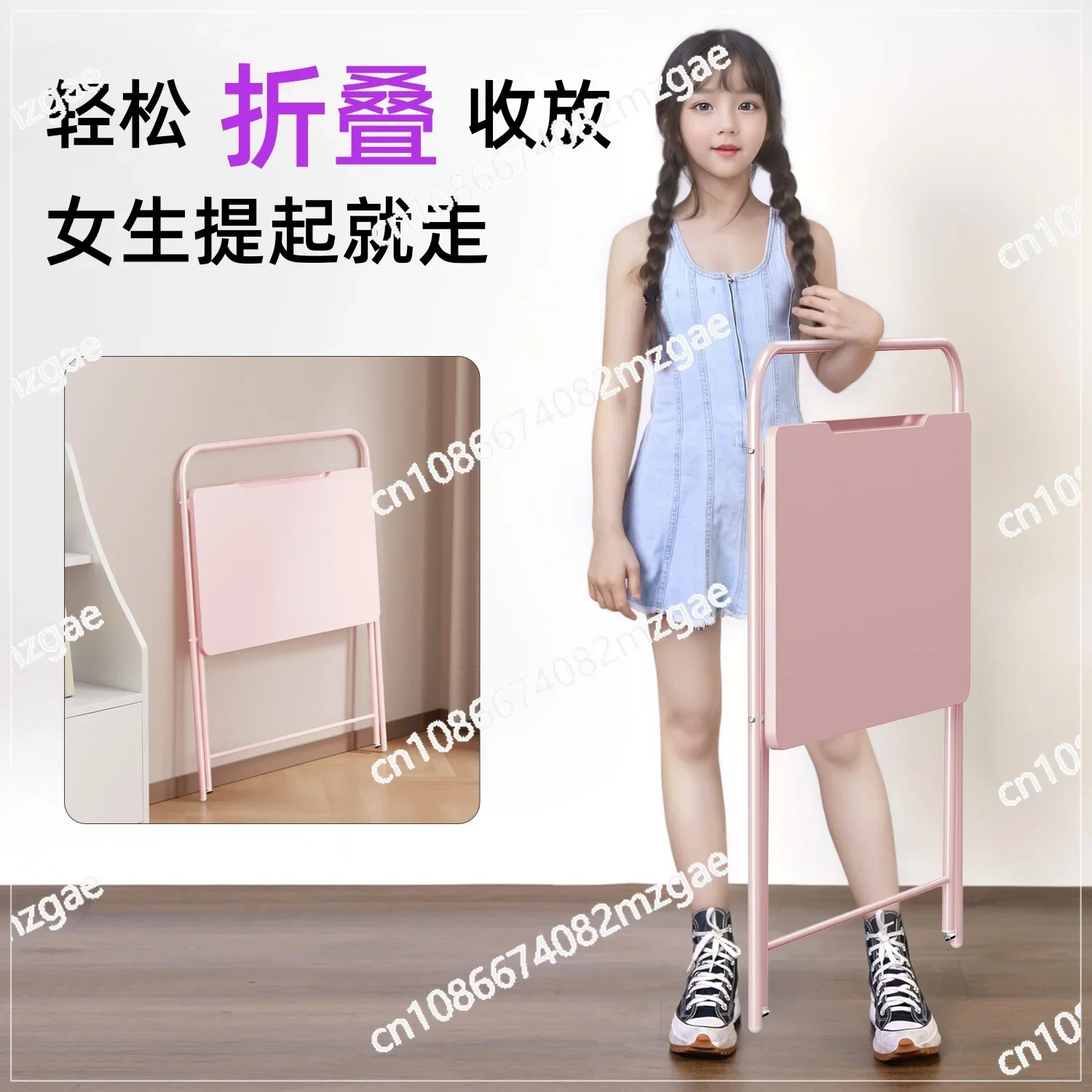 Solid Wood New Folding Table Portable Small Apartment Computer Desk Home Desk Rental Room Space Saving Desk