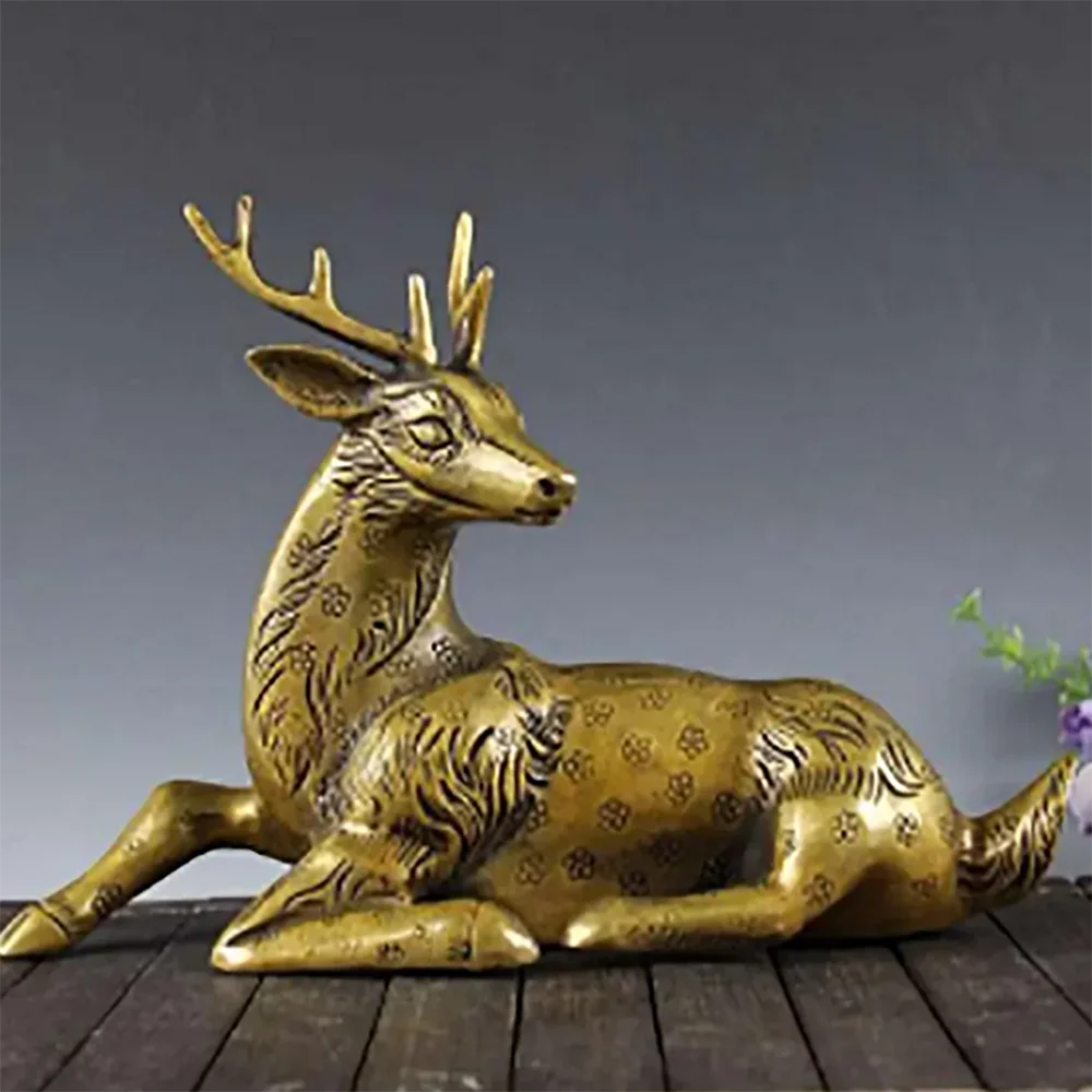 Copper Statue Bronze Sika Deer Ornaments Home Decoration Crafts