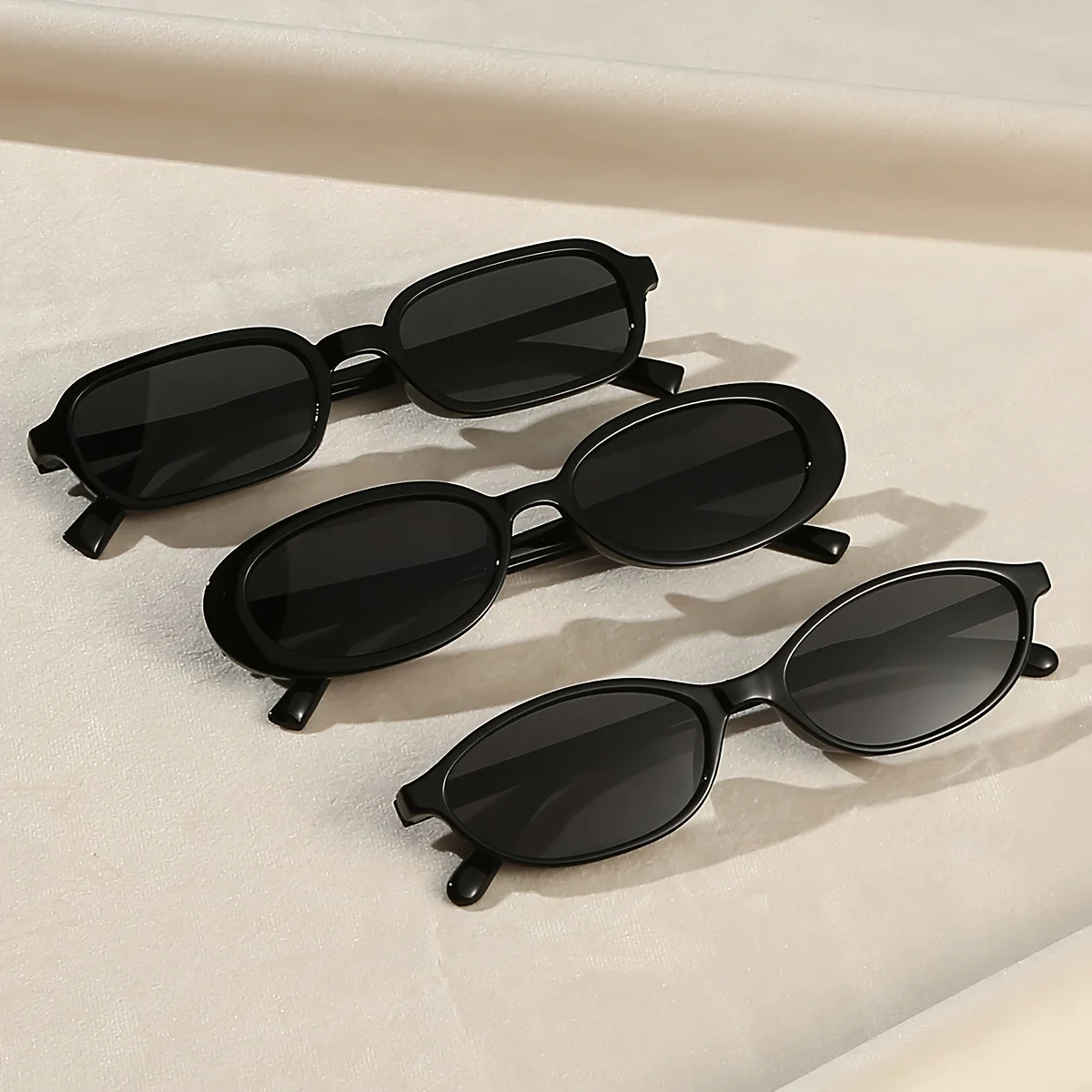 3PCS Set Unisex Simple Fashion Glasses Pure Color Suitable for Daily Wear Driving And Street Photography