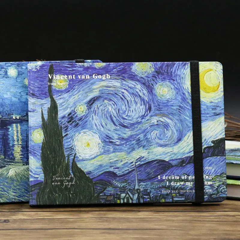 A5 Van Gogh Monet Sketchbook Thickened Blank Sketchbook Diary Retro Literature and Art Hand Painted Oil Painting Painting Book