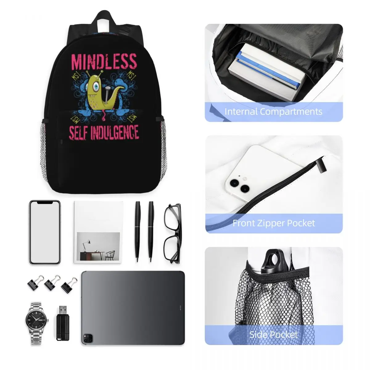 حقيبة ظهر Msi Mindless Self Indulgence Band رائجة البيع Daypack للأولاد والبنات حقيبة كتب حقائب كتف للرجال والنساء والأطفال حقيبة مدرسية #5