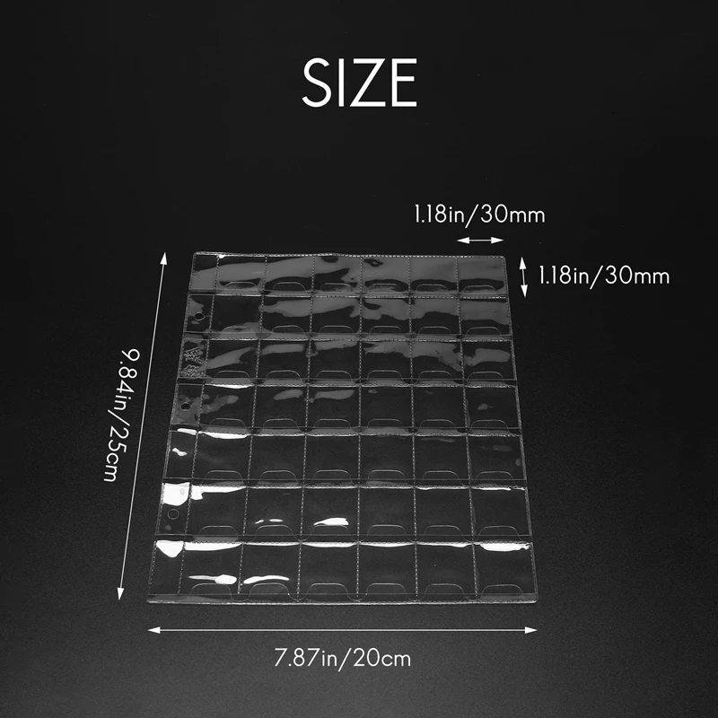 10 PCS 42 Pockets Clear Coin Holders Folder Sheets Storage Cash Money Collection Album Creative PVC Albums Collecting
