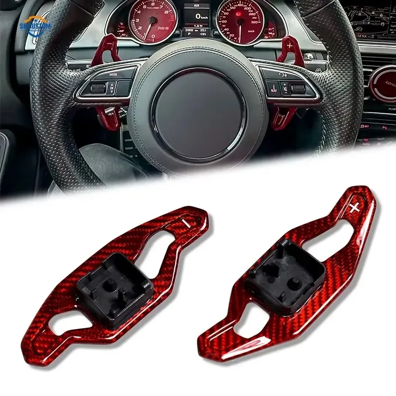 Hot Sale Carbon Fiber Steering Wheel Paddle Shift for A3 S3 RS3 RS6 C7 A4 S4 RS4 RS7 A5 S5 RS5 B9 TT MK3 Q5 SQ5 TTRS Q7