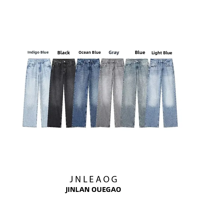 JNLEAOG Women's Straight Leg Wide Leg Jeans Design Sensation mid Waist New Style 6045129 405 Youth All Seasons Denim Pants