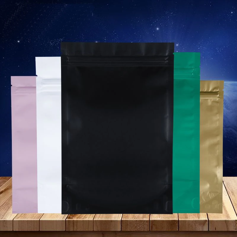 Resealable Matte Black White Pink Zip Lock Stand Up Packaging Bags Aluminum Foil Food Coffee Bean Ziplock Storage Bag Doypack