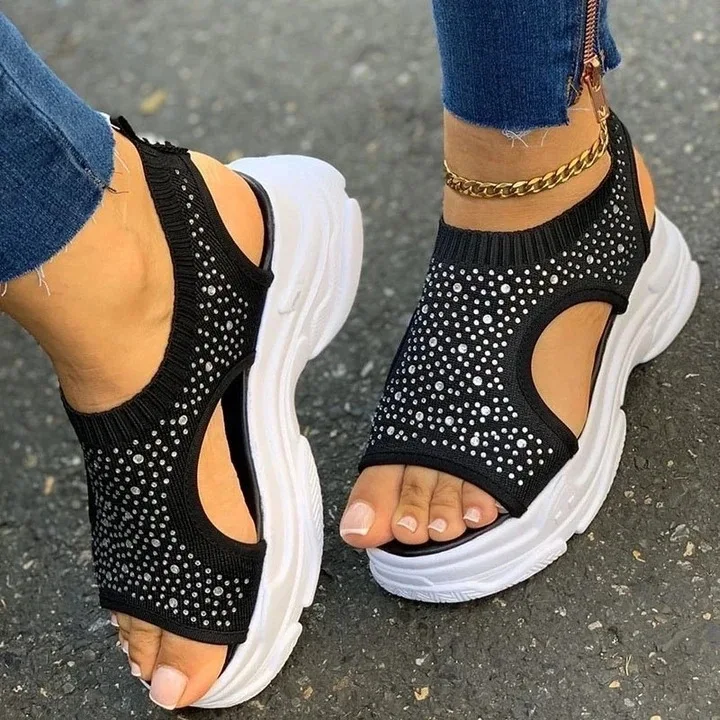 

Large Size 35-42 Women's Sandals 2023 Casual Platform Heels Women Shoes Thick-Soled Sandalias Beach Shoes Women flat sandals