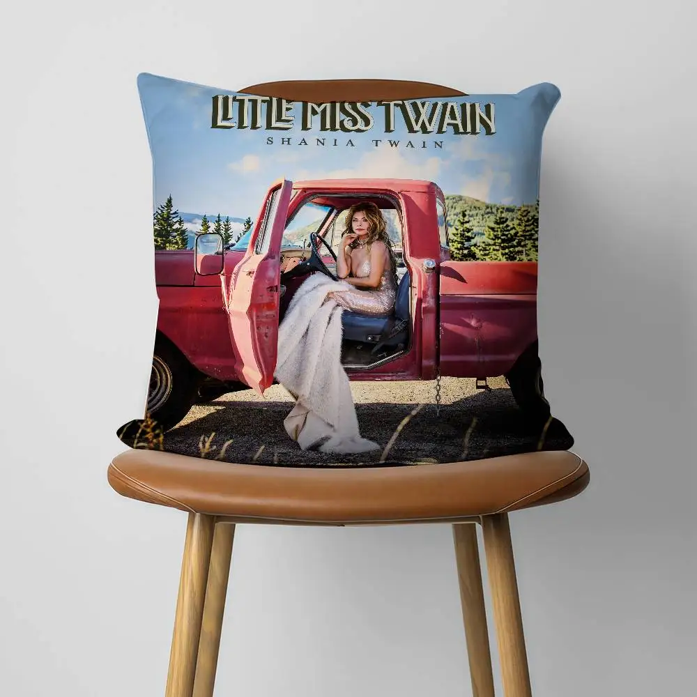 S-Shania Twain Little Miss Twain 30x30cm 45x45cm Pillow Case Decor Protective Covers Comfortable Soft For Sofa Living Room Home