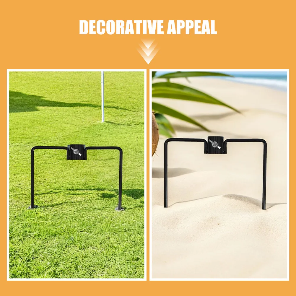 2Pcs Rust Resistant Iron Ground Flag Pole Stake Universal Umbrella Holder Stand for Yard Patio Garden Torch Fishing Rod Outdoor