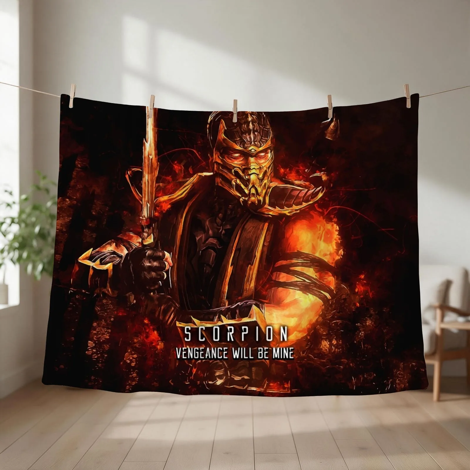 Mortal Kombat Scorpion Throw Blanket Hairys Comforter Hairy Thins Blankets