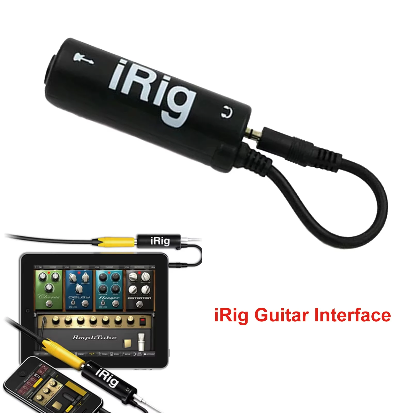 1 pc IRIG Guitar Interface Converter 3.5mm Audio Cable With Low Background Noise, High Fidelity Frosted Anti Scratch Feature