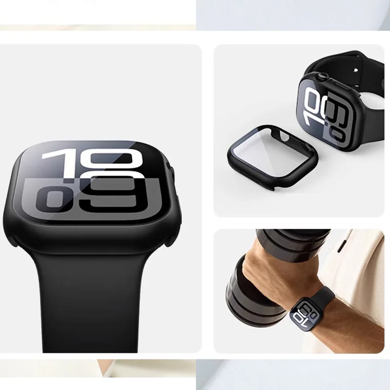 Tempered Glass Screen Protector Case Cover For Apple Watch Series 10 11 9 Ultra 8 7 6 5 4 3 SE 49MM 45MM 41 40 44MM Accessories