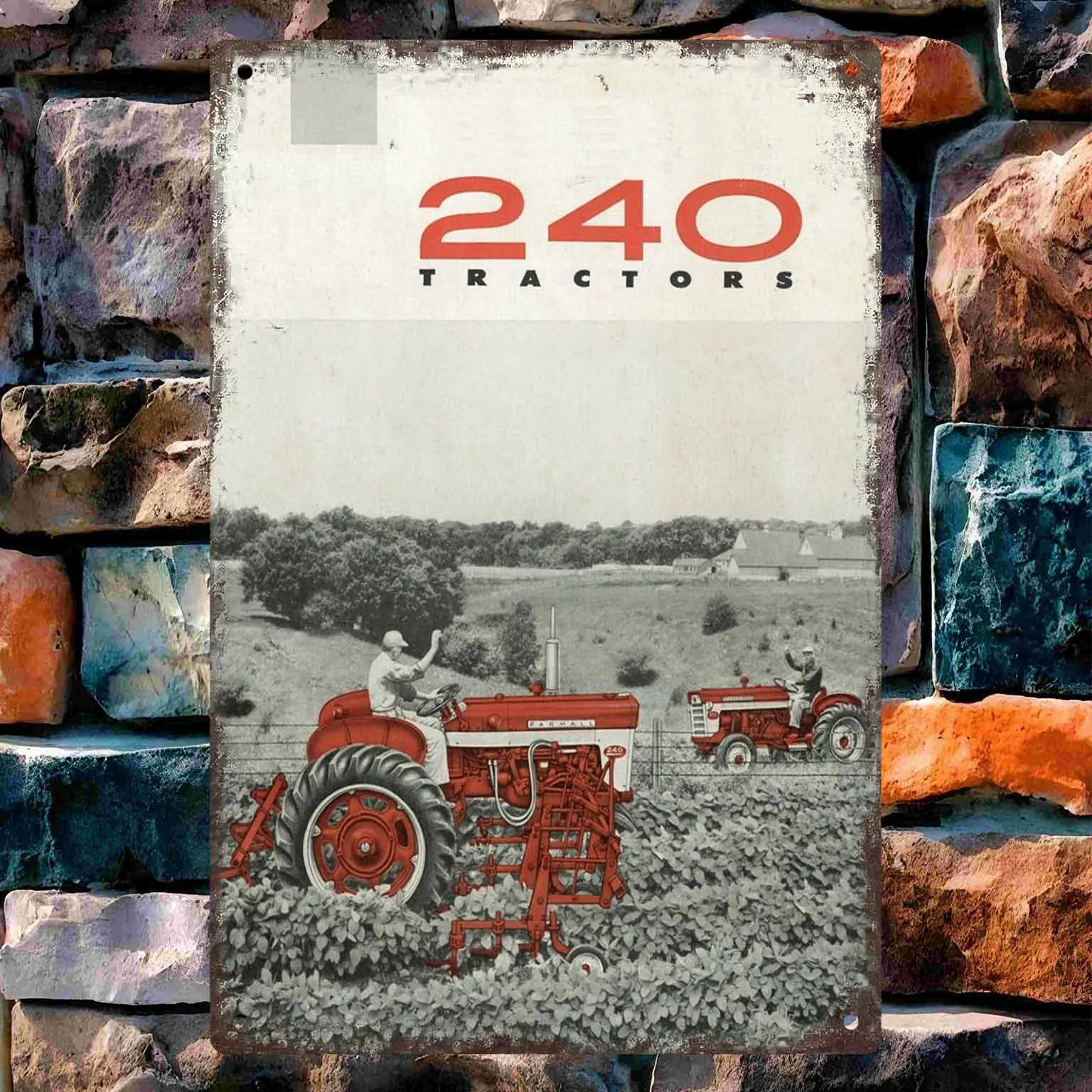 Pastilla antigua que lleva latas de leche y suministros agrícolas, letrero de pared de Metal Vintage, decoración, marcos de carteles, garaje, sala de estar