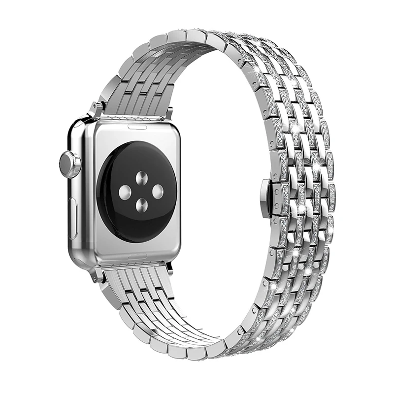 Luxury diamond metal band for Apple Watch 45mm 44mm 42mm 41mm 40mm stainless steel bracelet wristband iwatch series 7 6 5 4 3 SE