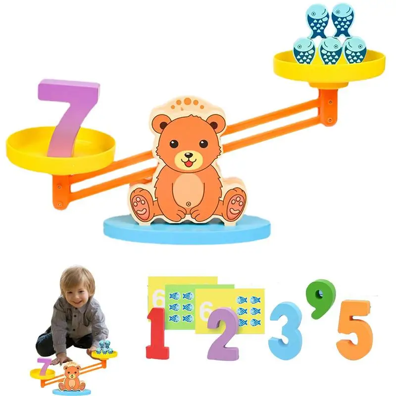 

Balance Math Game For Kids Number Learning Toys Bear Design Kindergarten Math Games Learning Numbers With Fish For Toddler