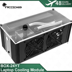 FREEZEMOD Notebook Water Cooling System 45mm Thick Double-layer Copper/aluminum Radiator with RGB BOX-24YT No Power Supply