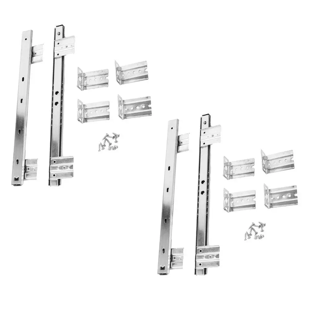 2Pairs Premium Stainless Steel Drawer Slides Full Extension Track for Keyboard Tray Desk Storage Cabinet Furniture Slide Rail