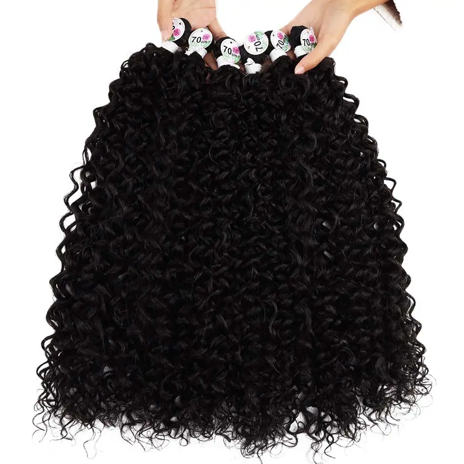 

Синтетические пучки волос Цветные пучки глубоких волн Био вьющиеся пучки волос с карамельными бликами Плетение 100 г