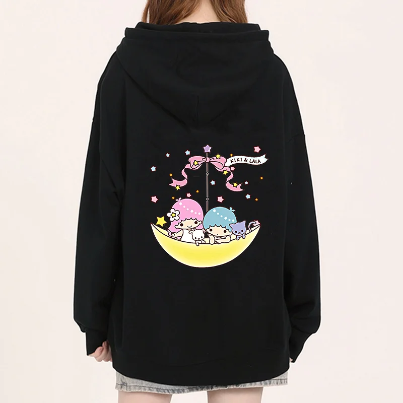 Sanrio Little Twin Stars Men\'s and Women\'s Hoodie Casual Street Clothing Long sleeved Sweatshirt Boys and Girls Autumn Top Coat