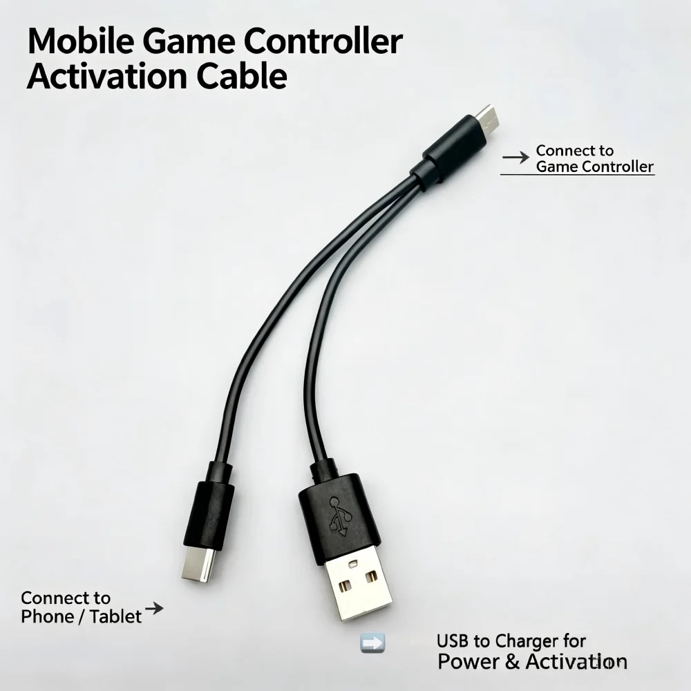 Game Controller Activation Cable 20cm USB A to Type C Charging Cable 4 in 1 Splitter Adapter Cable For Android/Pro Mobile Tablet