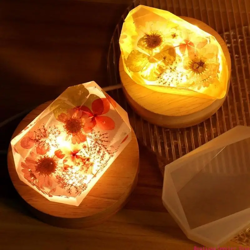 E1PE Stone Resin Mold Multi-Faceted Crystal Silicone Mold Jewelry Mold for Epoxy Resin Soap