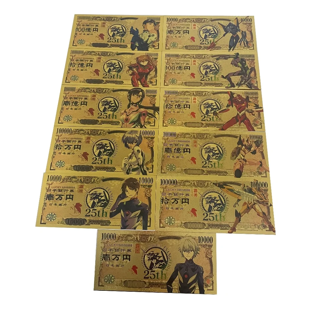 2025 All Types Anime Banknote Japan & America Anime Banknote in 24K Gold/Sliver For Fans Collection
