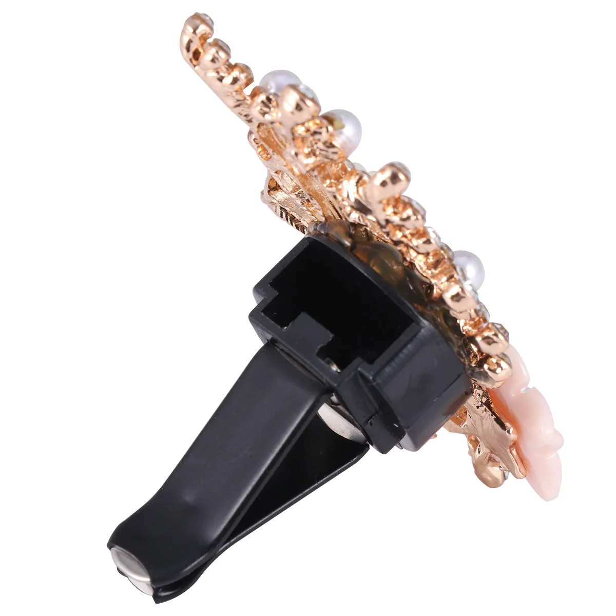 

Sparkling Rhinestone Floral Car Perfume Clip Vent Aromatherapy Diffuser Natural Essential Oil Air Freshener for Car Office Home