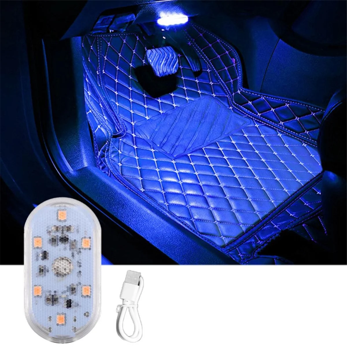 6LED Car Touch Lights Rechargeable Car Interior Dome Light Roof Ceiling Reading Lamps Trunk Magnetic Mini