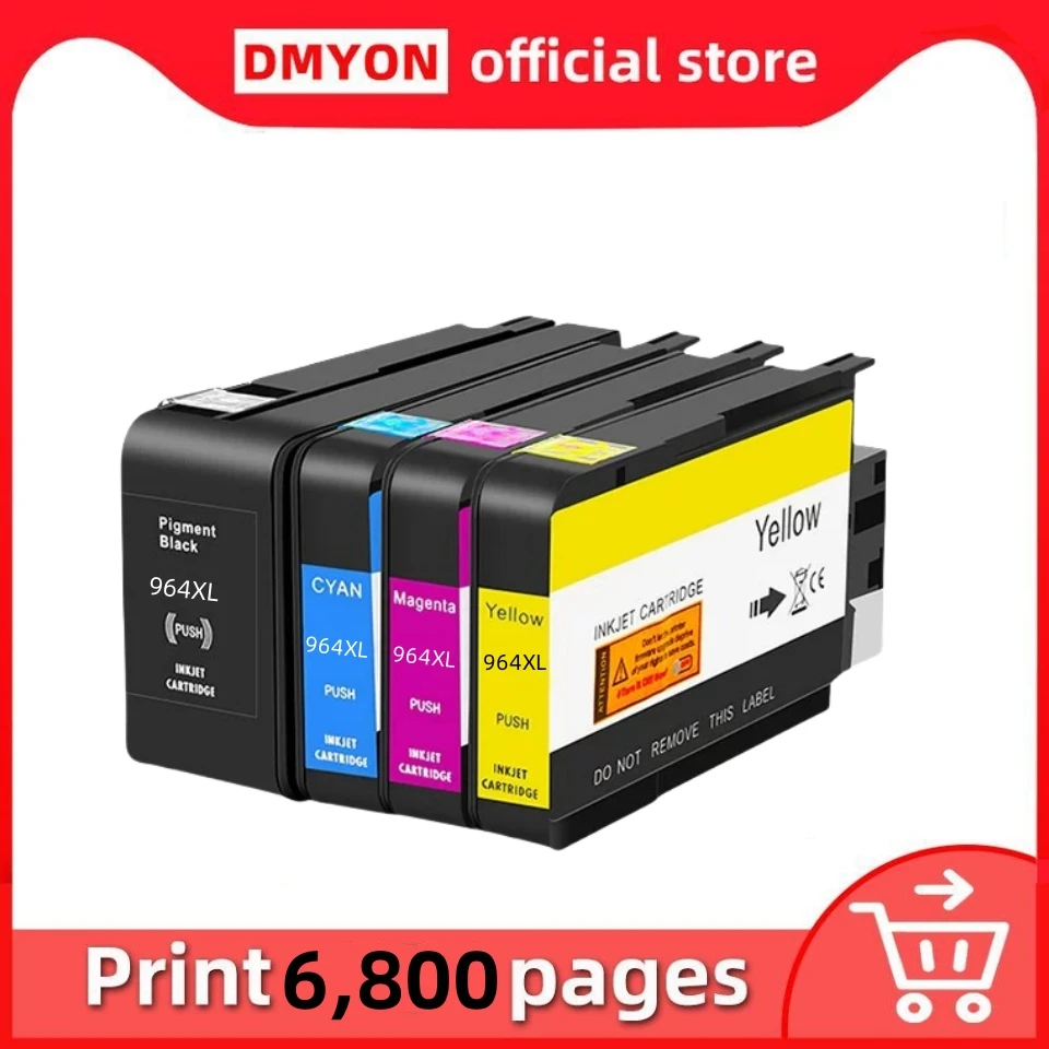 4PCS 2000 Pages/ 1600 Pages Compatible for HP964 for HP 964 XL OfficeJet Pro 9010 9012 9013 9014 9018 9019 9020 9025 Printer