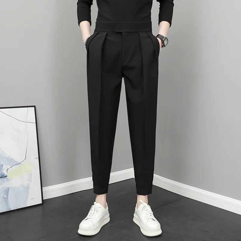 

Мужские повседневные брюки-шаровары Slim Fit в корейском стиле, прямые, молодежные, модные, весна-лето