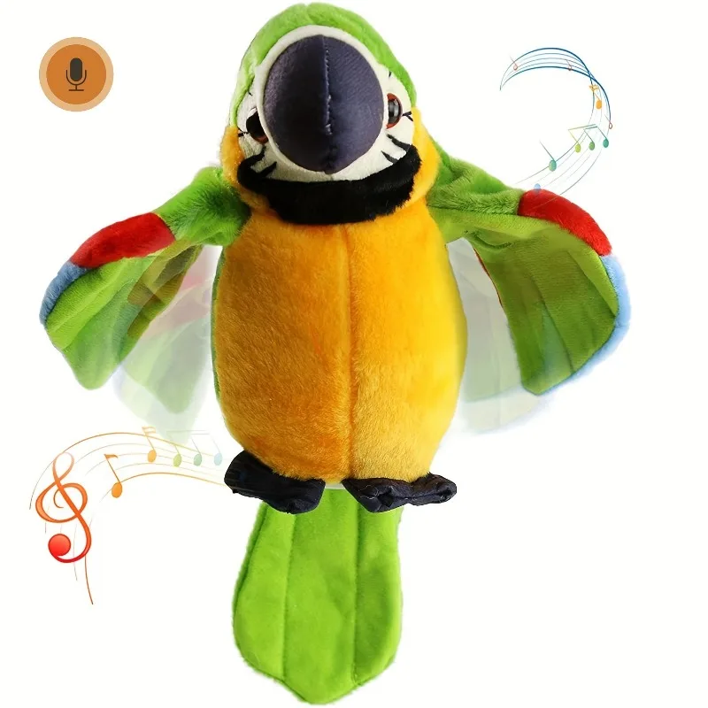 Talking Macaw Parrot Repeat What You Say Stuffed Animal Plush Toy Electronic Record Animated Bird Speaking Parrot Pet Plush Toys image 5