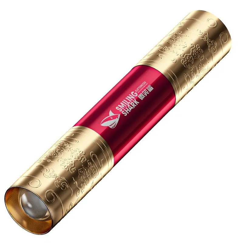 Retractable Zoom Mini Flashlight 3 Gear Adjustable Highlight Tail Switch Torch for Outdoor Camping Hiking