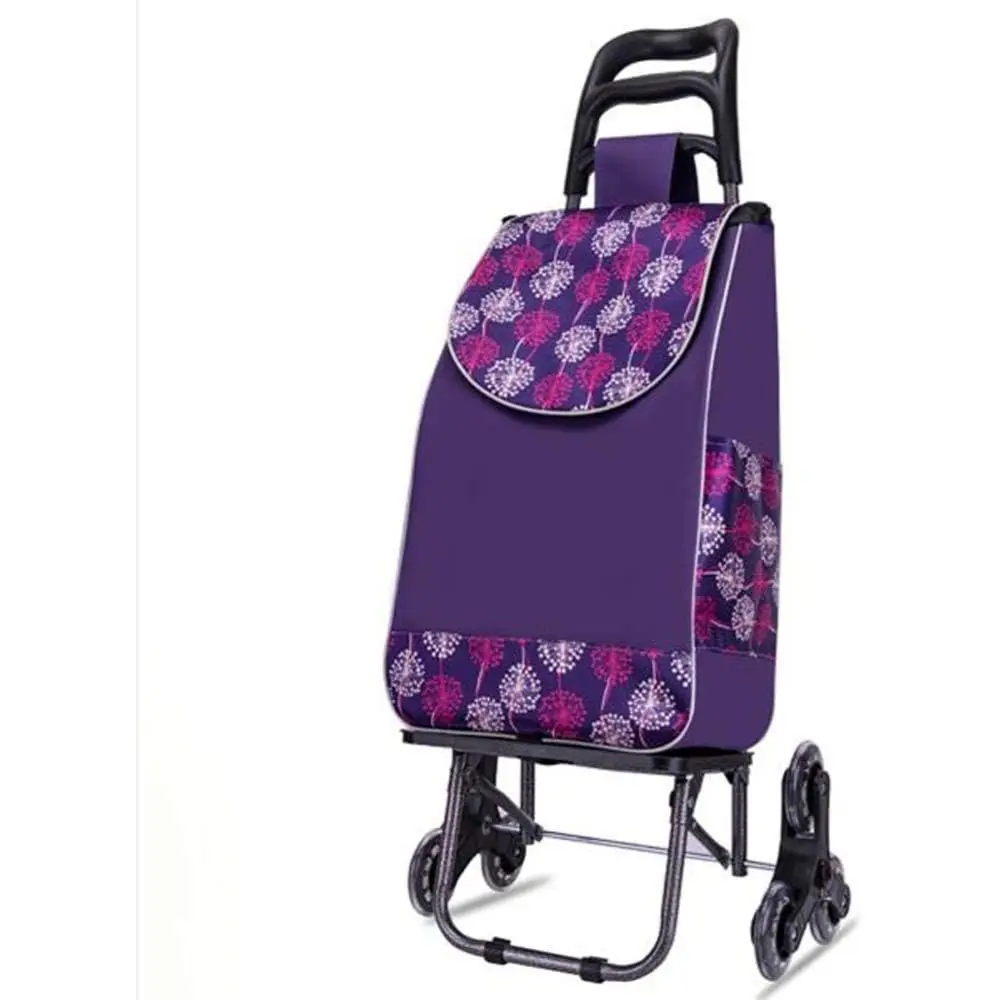 

Portable Lightweight Shopping Cart with Crystal Wheels for Stair Climbing - Holds 110 Pounds