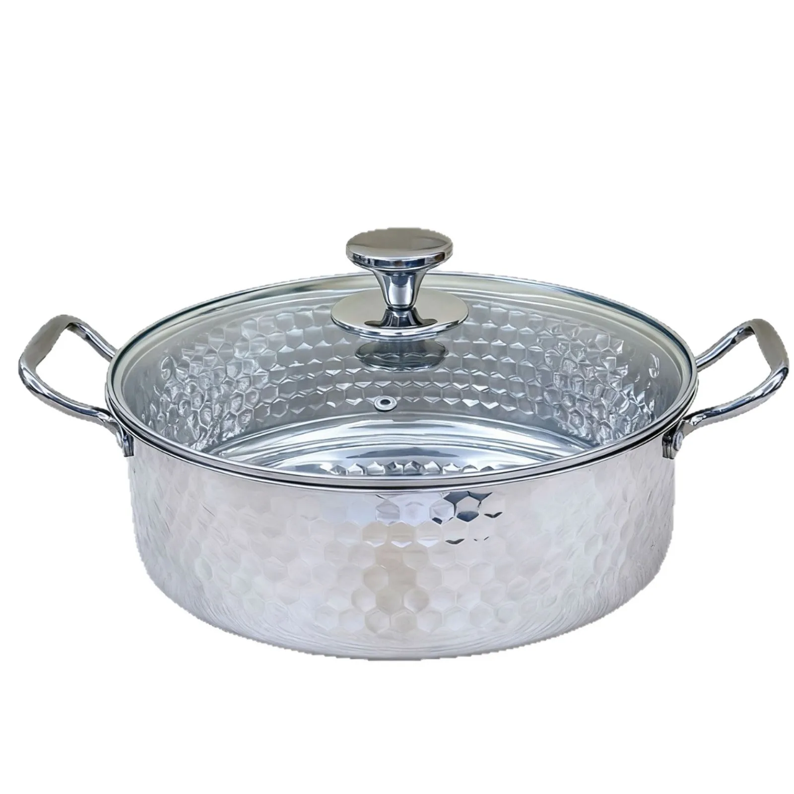 

DSA thickened stainless steel hammer pot binaural induction cooker gas stove special pot commercial restaurant clear soup pot