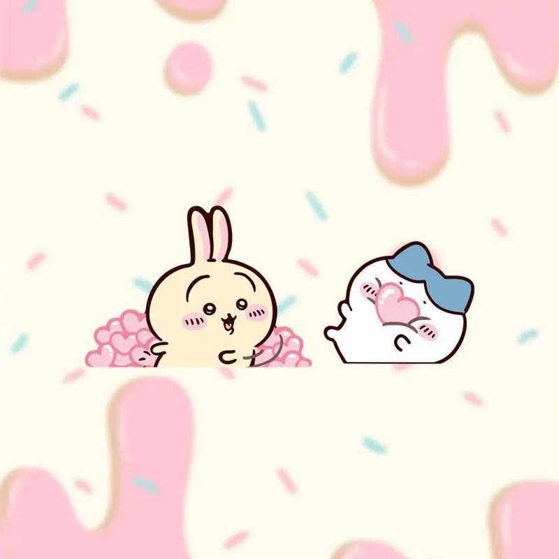 MINISO Chiikawa Usagi Hachiware Sticker Bathroom Cute Mirror Anime Self-adhesive Cartoon Bathroom Decorate Small Pattern Lovely