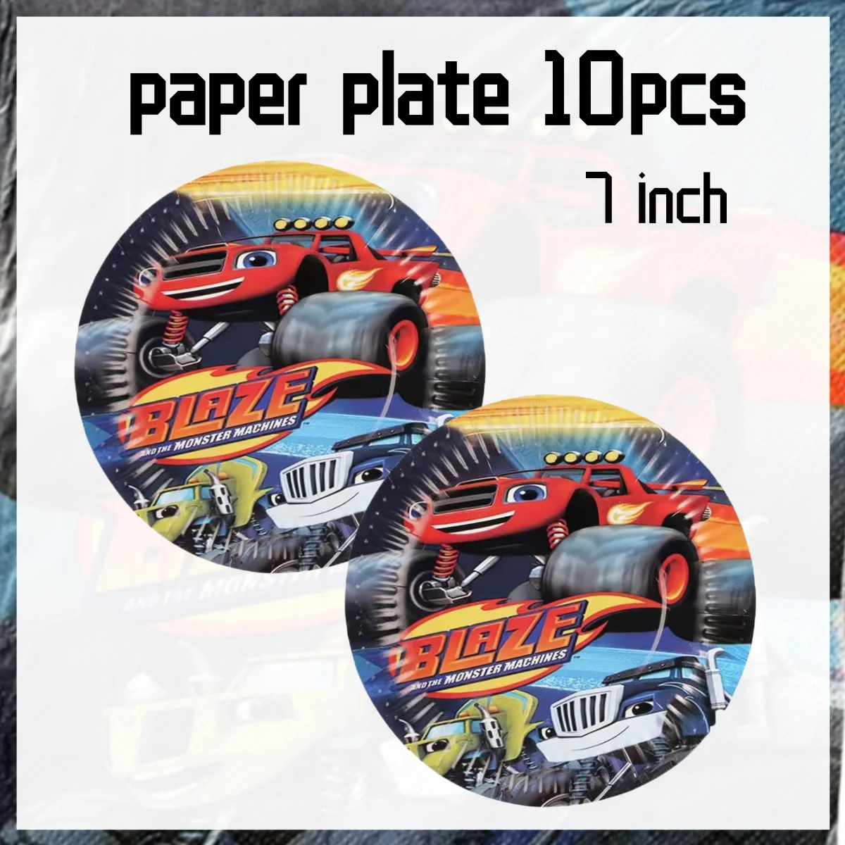 Blaze And The Monster Machines Birthday Party Decoration Disposable Tableware Paper Plate Banner Baby Shower Kids Party Supplies