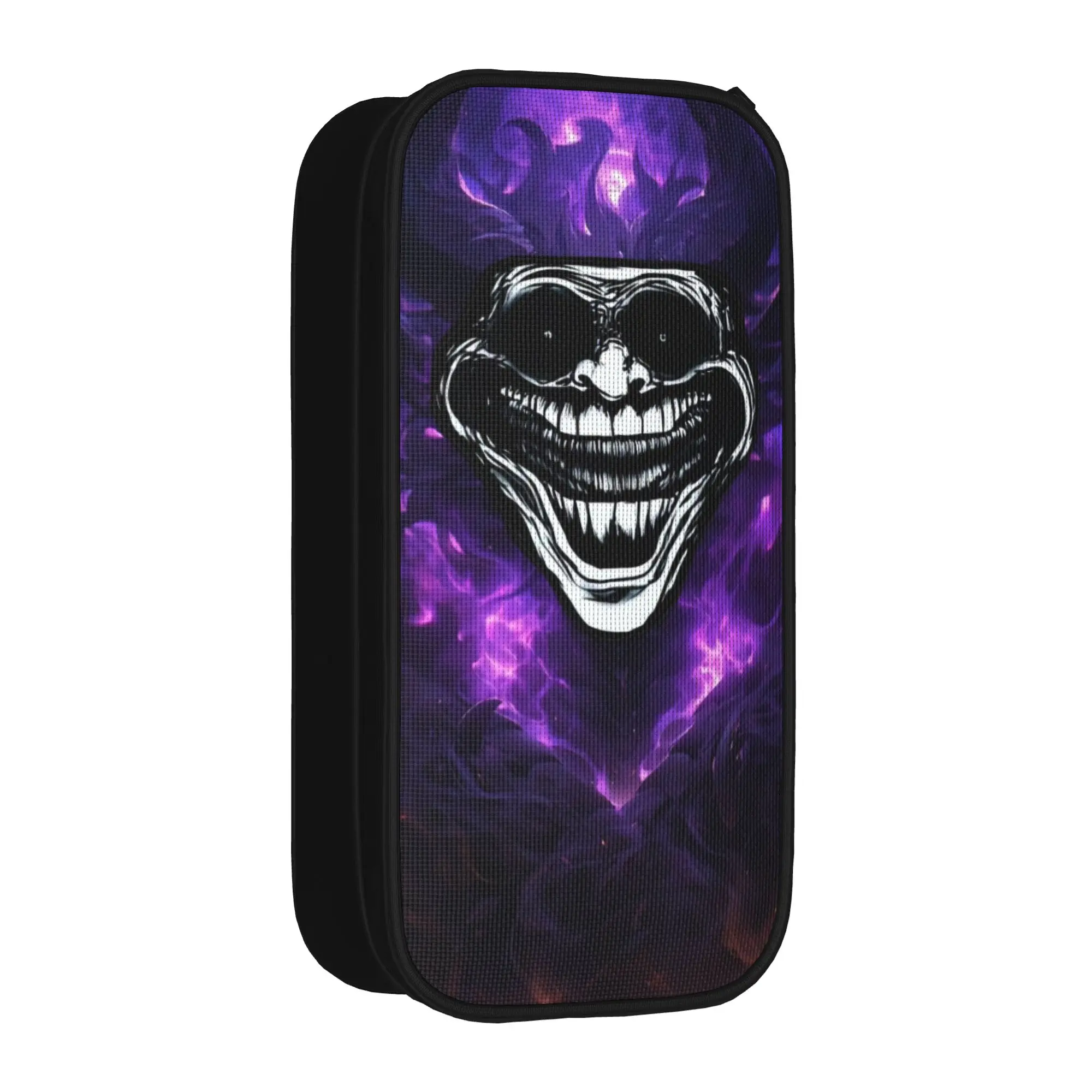 Fun Evil Troll Face Meme Funny Pencil Case Horror Humor Pencil Pouch Pen Box Girl Boy Large Storage Bag School Zipper Stationery