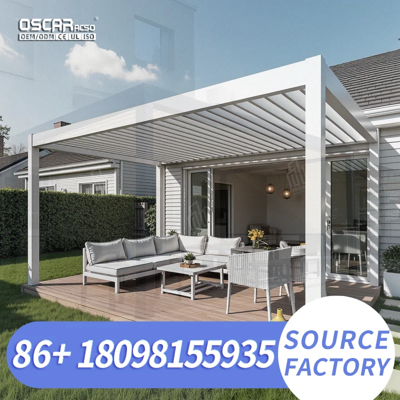 Motorized Louvered Aluminum Gazebo 3x4m Waterproof Outdoor Patio WindResistant Customizable for Backyards Gardens Patios pergola