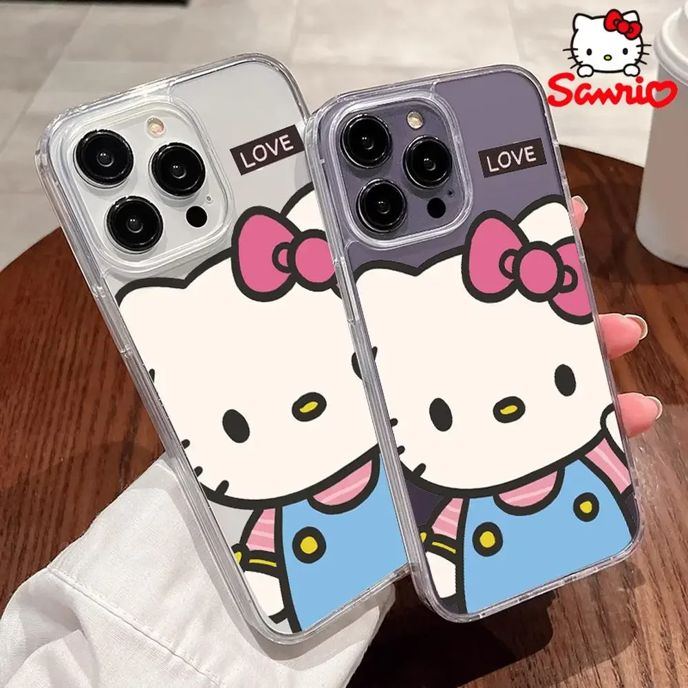 Hellokitty capa de telefone iphone 16/15/14/13/12/11/x/xs/xs max/pro max meninas capa de telefone escudo olá kitty acessório de desenho animado presente