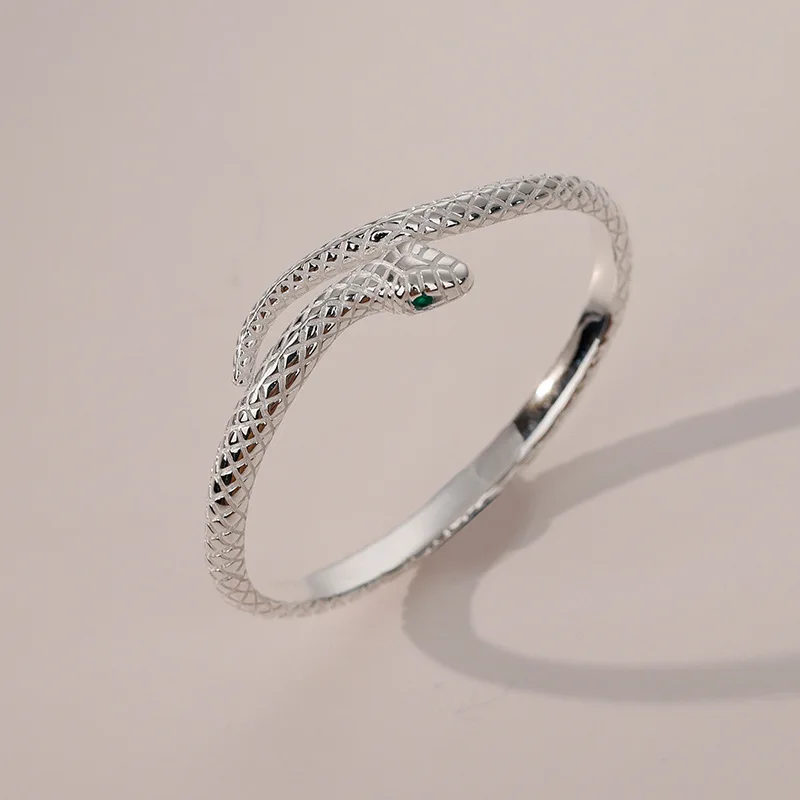 Pulsera de plata de ley 925 con forma de serpiente, brazalete de temperamento, regalo de fiesta de cumpleaños, joyería hermosa para mujer, envío