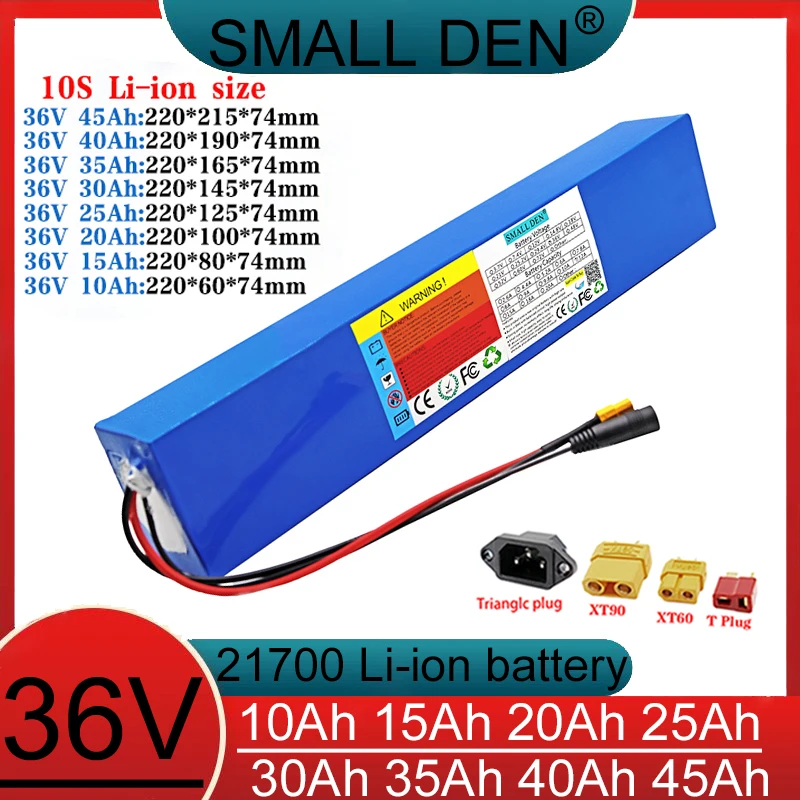 Batería de litio, vehículo todoterreno, vagón de estación, motocicleta, 36V, 45Ah, 40Ah, 35Ah, 30Ah, 25Ah, 20Ah, 15Ah, 10Ah, 21700