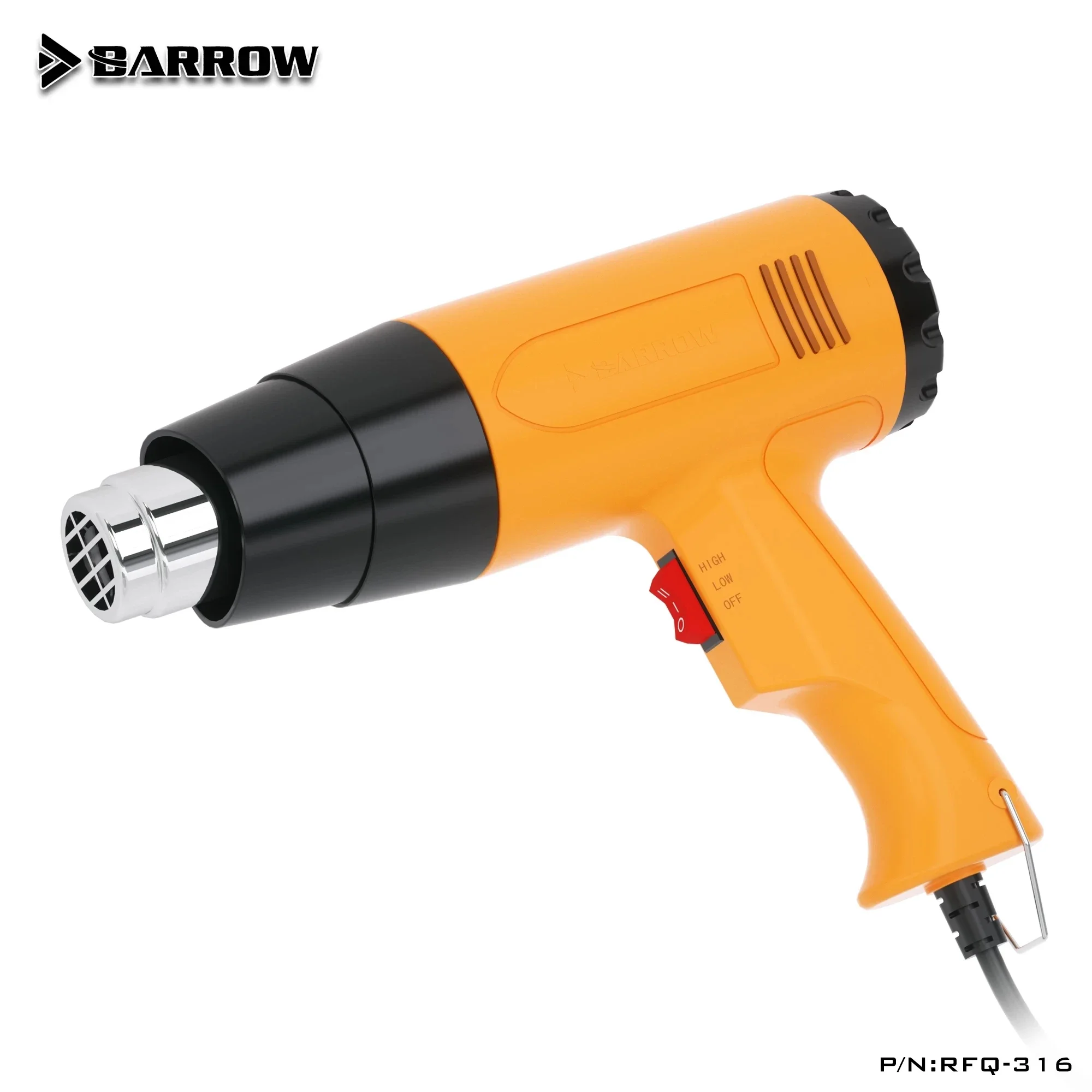 Barrowch Hot Air Gun 1600W Curved tube heating tool Industrial grade Constant temperature Temperature-controlled Multipurpose