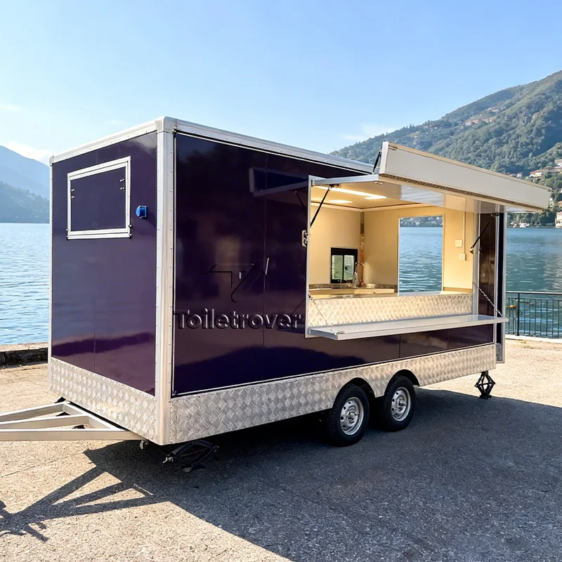 Fully Equipped Commercial Mobile Bar Kitchen Concession Coffee Fast Food Trucks Trailers Enclosed with Full Kitchen